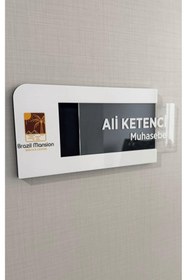 Resim Yönline Kurumsal Logolu Sürgülü Kapı İsimliği Pleksi Değiştirilebilir Kolay Kullanım Kendinden Yapışkanlı 