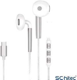Resim ScHitec E30 High Sound Type-C girişli Kulak İçi Mikrofonlu Kablolu Kulaklık Beyaz 