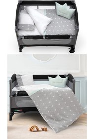 Resim Elele Life Letto 6 Parça Park Yatak Bebek Uyku Seti Mint 