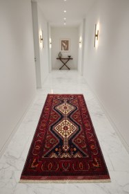 Resim Handmade Turkish Runner Rug 3x6.7 ft - Traditional Red Wool Hand-Knotted Hallway Carpet 
