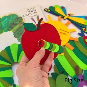 Resim Çok Acılı Caterpillar Hikaye Kitabı Kuklası - Kırmızı & Beyaz Polyester, Büyük Boy, Renkli İllüstrasyonlar, İngilizce Sınıf ve Hikaye Zamanı İçin İdeal, Hikaye Zamanı Aksesuarı | Canlı İllüstrasyonlar | Dayanıklı Kumaş, Hikaye Kitabı 