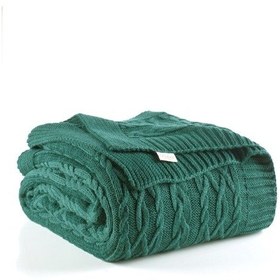 Resim Betires Home Ca19001 Örgü Battaniye Haki - Çift Kişilik Haki 