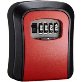 Resim Chuangyinshop Kırmızı Su Geçirmez Güvenli Anahtar Kasası - Dayanıklı Taşınabilir Kombinasyonlu Emlakçı Kilidi 