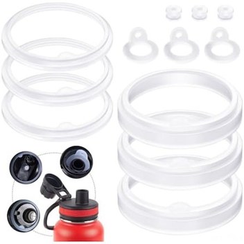 Tenfowee Thermoflask Biberonları İçin 12 Adet Silikon Yedek Gasket Seti - 24oz, 32oz, 40oz Uyumlu, Şurup Kapağı, Chug Kapak Ve Havuz Delik Dikdörtgeni Kalite -