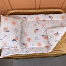 Resim İndirimli Ürün - Alt Açma Matı ve Yastık - Turuncu Güneş 