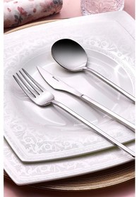 Resim Karaca Premium Fortuna Platin 12 Kişilik 84 Parça Çatal Kaşık Bıçak Takımı 