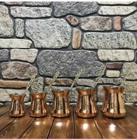 Resim Sultan Bakır Cezve Takımı - Kalın Bakır 