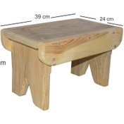 Resim Birinci Sınıf Çıralı Çam Ahşap Tabure / UGY 39x24x23 Cm 
