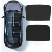 Resim Model Y İçin Güneş Gölge Çatı Model 3 İçin Katlanabilir Isı Yalıtımlı Çatı Panoramik Pencere Güneş Gölge Aksesuarları 