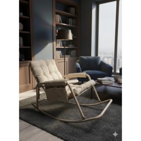 Resim Roket Sallanan Koltuk | Rahat Tv, Okuma ve Emzirme Sandalyesi – Yumuşak Minderli 