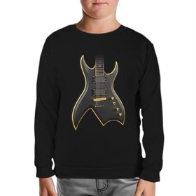 Resim Gitar Siyah Çocuk Sweatshirt 