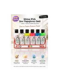 Resim Slime Pva Sıvı Yapıştırıcı Seti 6 Lı Fosforlu & Şeffaf Renkler Çocuklar İçin Güvenli 