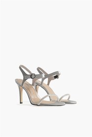 Resim Shoes & More Klerr - Gri Saten - Topuklu 