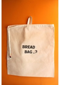 Resim Büyük Boy Bread Bag Askılı Keten Ekmek Torbası 50x40cm 
