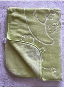 Resim Karışık Desen Kışlık Golden Battaniye 100 120cm Yeşil 