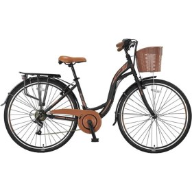 Resim Ümit Bisiklet Ümit Alanya 24 Jant Bayan V Fren Şehir Bisikleti Siyah-Kahve 