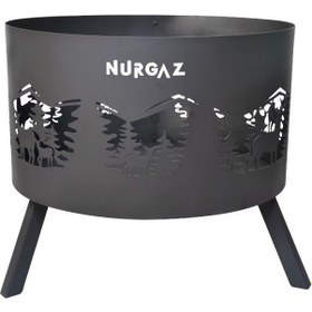 Resim Nurgaz Orman Şöminesi Geyik Desenli - NG OSG 