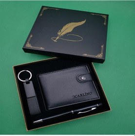 Resim Larimar Kutulu Siyah Tükenmez Kalem, Cüzdan Ve Anahtarlık Seti - 9042104236665lmr 