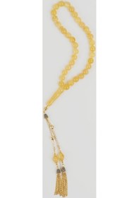 Resim So Chic Doğal Kehribar Taşlı 30 CM Gümüş Tesbih 
