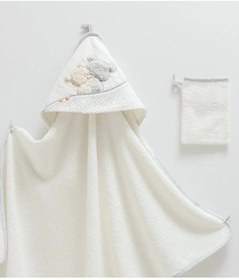 Resim Caramell İncibaby Yenidoğan Kundak Havlu 82x90 Cm Ve 1 Adet Kese Ayıcık Desenli 2'li Set 