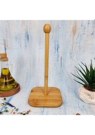 Resim Ahşap Bambu Kağıt Havluluk Ahşap Peçetelik Mutfak Düzenleyici 