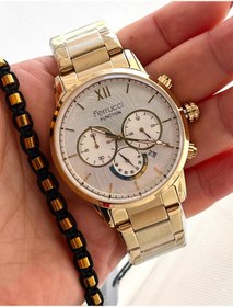 Resim Ferrucci Gold Renk Takvimli&Fonksiyonlu Business Model Çelik Erkek Kol Saati+Bileklik Hediyeli 