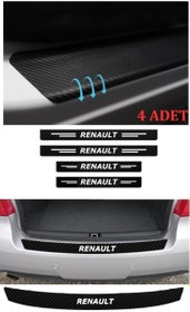 Resim Renault Kadjar İçin Uyumlu Aksesuar Oto Bağaj Ve Kapı Eşiği Sticker Set Karbon 