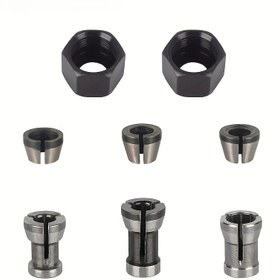 Resim 8 parça karbür matkap adaptör seti - 1/4 inç ve 8mm mandren uzatma kiti, routerlar ve gravürcüler için uygun, hassas ahşap işleme router matkap ucu mandren seti 