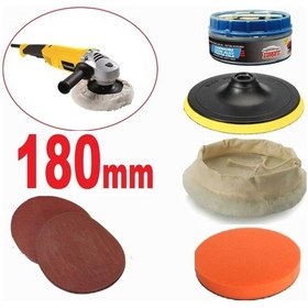 Resim 180mm Oto Araç Kaporta Tampon Boya Pasta Cila Cırt Taban Bone Set 