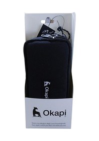 Resim Okapi Siyah 3 Gözlü Kumaş Kalemlik Yüksek Kalite Kalem Çantası Ok 