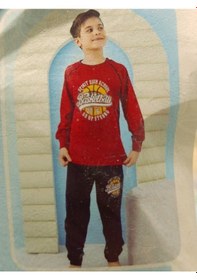 Resim Kapi Kids 7011 Erkek Çocuk Uzun Kol Pijama Takım Bordo 