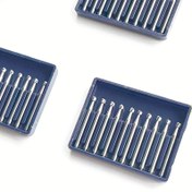 Resim 10'li Kutu Dayanıklı FG Bur Karbür Armut Şekilli Tip Yüksek Hız Tungsten Çelik Parlatma Frezeleri 