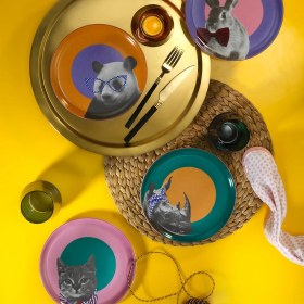 Resim Porland Pretty Animals 12 Porselen Parça Kahvaltı ve Sunum Seti 