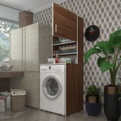 Resim Kenzlife çamaşır makinesi dolabı iffe lundberg cvz 180*066*55-20 banyo kapaklı arkalıksız 