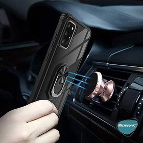 Resim Microsonic Samsung Galaxy Note 20 için Kılıf Grande Clear Ring Holder Kırmızı [Galaxy Note 20 ile Uyumlu Kılıf - Kırmızı] 