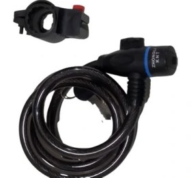 Resim Bisiklet Siyah Anahtarlı Halat Kilit 