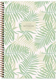 Resim Keskin Color A4 Kareli Defter La Plume Leaves - Yeşil 
