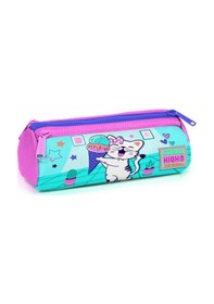 Resim Coral High Turkuaz Pembe Dondurmalı Kedi Üç Bölmeli Kalem Çantası - Kız Çocuk 