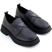 Resim Albini A-10553 Kadın Deri Oxford Ayakkabı Siyah 