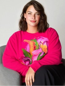 Resim No-na Fleece Sweatshirt Büyük Bedenler 279379192 Ahududu 
