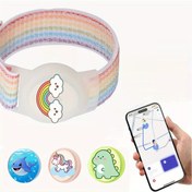 Resim AirTag Bileklik, Sevimli Karakterli AirTag Tutucu, Yumuşak Silikon Kaplama GPS Takipçisi için Nylon İp Kayışı, Erkek ve Kız Çocukları için AirTag Saat Bilekliği (AirTag Dahil Değildir) 