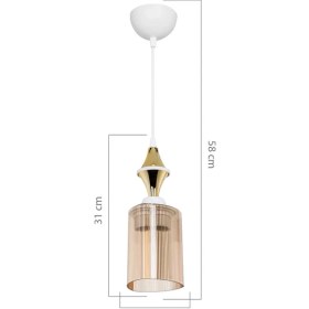 Resim Akses Karo Gold Tekli Optik Üçgen Bal Sarkıt Salon Yemek Odası Oturma Odası Antre Mutfak Çocuk Odası Yatak Odası 