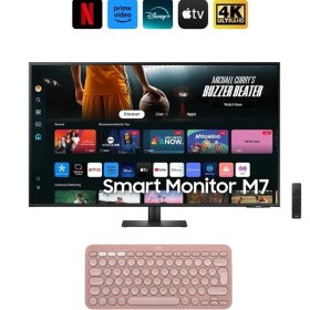 Resim Samsung 43” 109CM UHD Akıllı Smart Monitör TV 4K Ultra HD Görüntü Şık Ince Tasarım + Logitech Kablosuz Klavye 