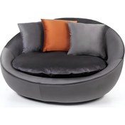 Resim BOZKOÇHOME Ruby Yuvarlak 360° Döner Berjer Kadife Tekli Koltuk Modern Konforlu 