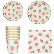 Resim 40 Parça Tek Kullanımlık Yemek Takımı, Tabaklar, Bardaklar, Pipetler Ve Peçeteler 