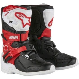 Resim Alpinestars Tech 3s Kros Çocuk Motosiklet Botu Siyah Kırmızı Beyaz 