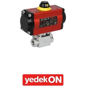 Resim Çift Etkili PNömatik Aktüatörlü Hidrolik 2 Yollu Küresel Vanalar - Viton 