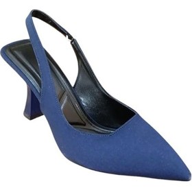 Resim Şiko 809 Kadın Kadeh Ökçe Arka Açık Stiletto Ayakkabı Lacivert Siyah 