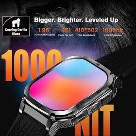 Resim KOSPET TANK M3 Erkekler için Akıllı Saat, 60 Gün Uzun Pil, 5ATM ve IP69 Su Geçirmez 170+ Spor Modu 24H Uyku Monitörü AI Sesli Asistan 1.96 '' AMOLED HD Ekran Akıllı Saat Android iOS Şerit için 