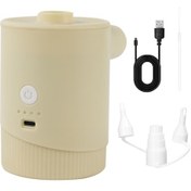 Resim Teltree Dışarıda Kullanım Usb Li-poly Bataryalı 5000pa Çift Fonksiyonlu Hava Doldurma-çekme Taşınabilir Hava Pompa - Bej Renkli Renkli Kutuda 